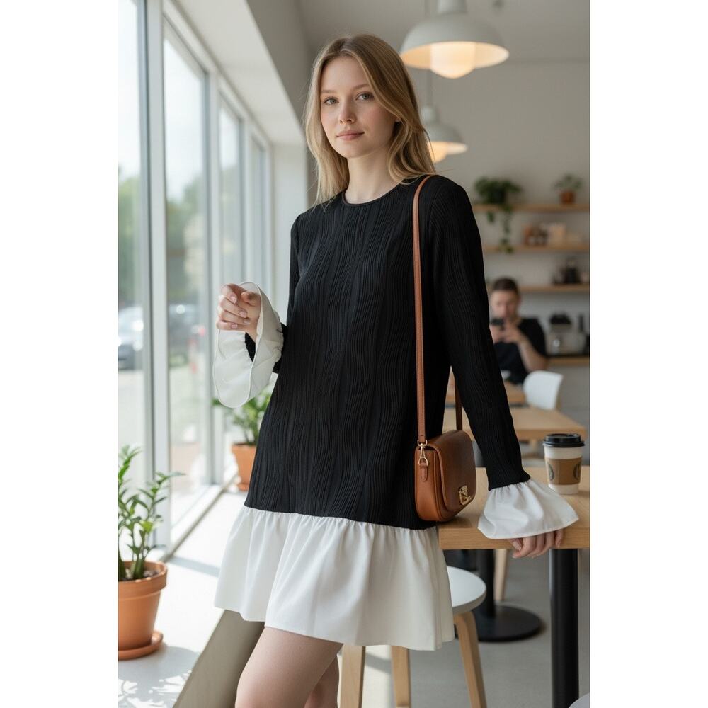 Cute Black and White Shein Dress Size XLarge - Picture 6 of 6